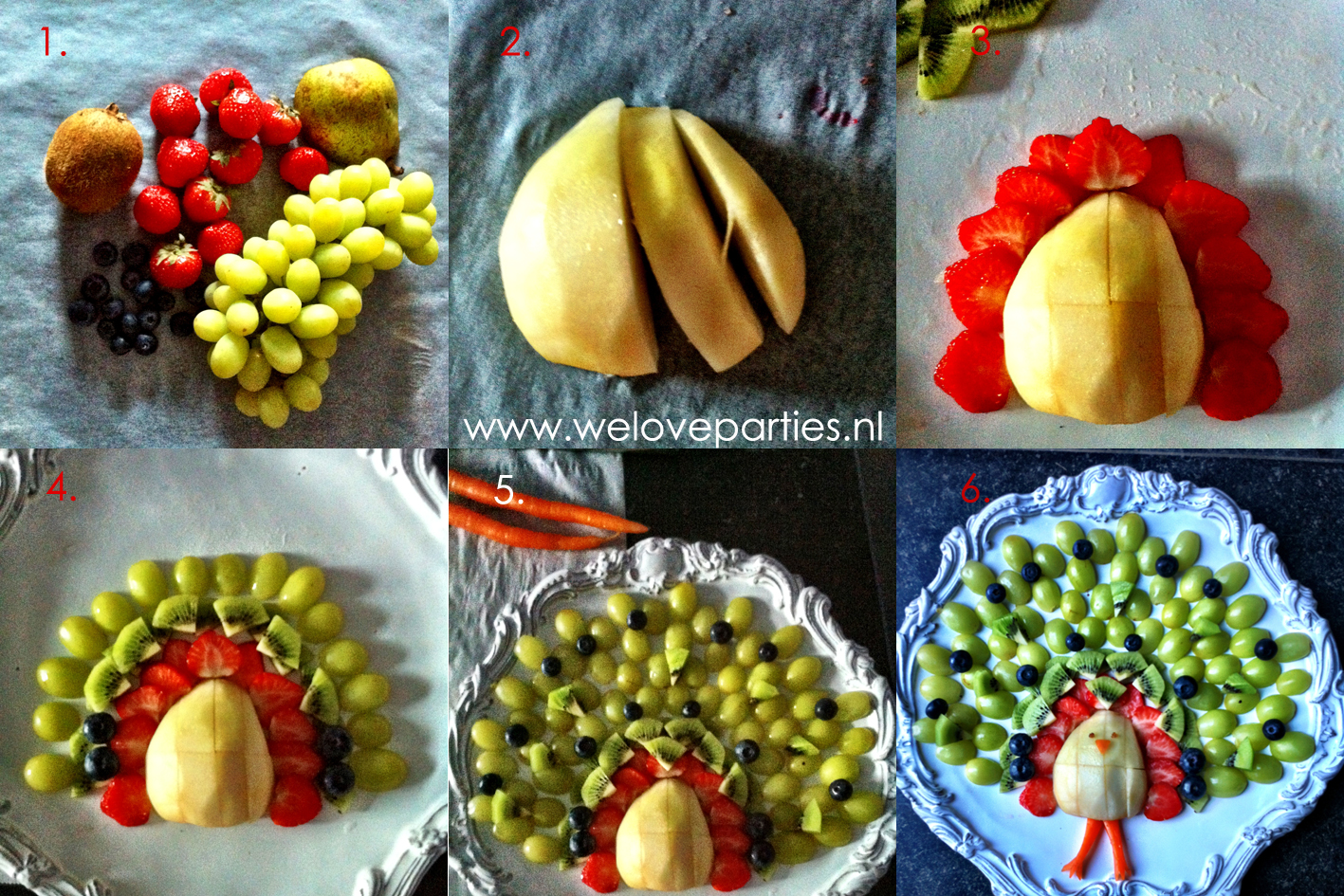 Welp WeLoveParties: gezonde traktatie of dessert... de fruit pauw NN-01