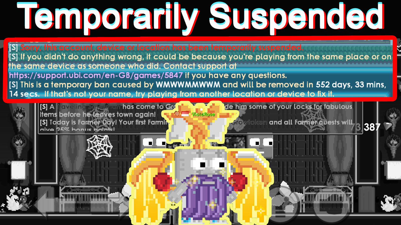 Temporarily banned. Growtopia ban. Growtopia wow. Growtopia account ban image. Growtopia ban Art.