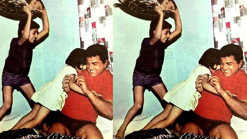 sunny-deol-shared-photo-fighting-with-pillow-father-dharmendra-and-sister