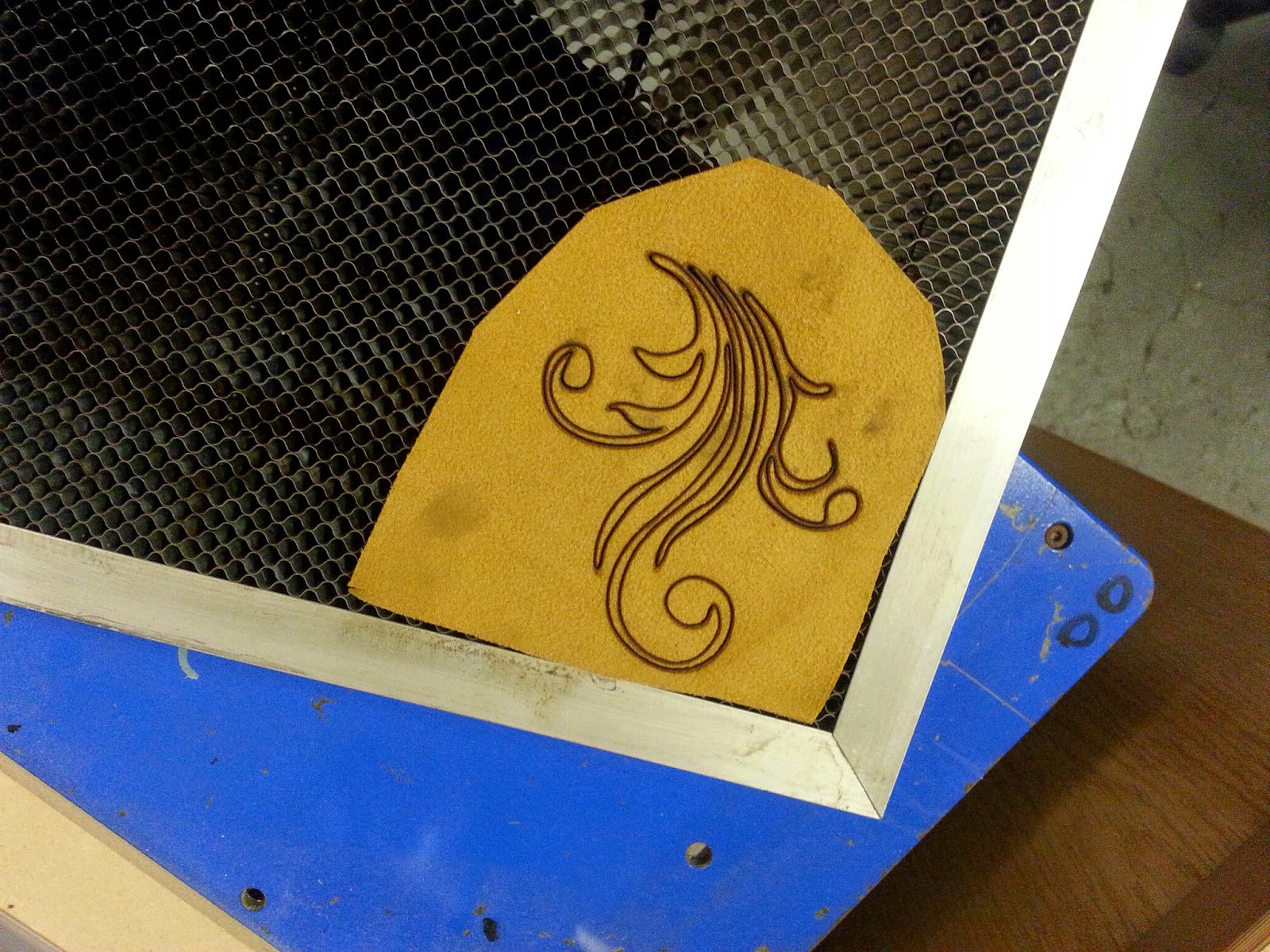 Nerd Club Laser cutting leather on an LS3020
