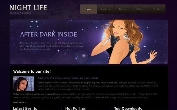 Free CSS Black Purple Vector Website Template