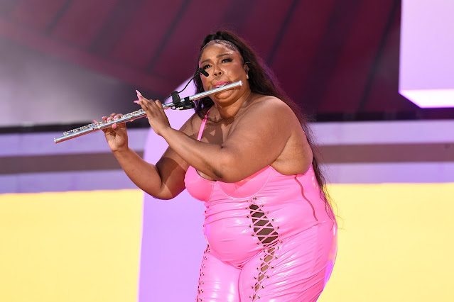 Lizzo performs with her flute at Global Citizen Live in Central Park on September 25, 2021.