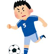 ドリブルをするサッカー選手のイラスト