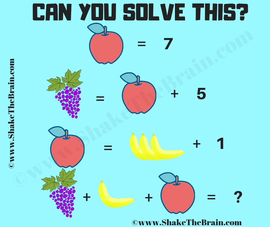 Math Picture Brain Teaser For Students With Answer Math Picture Brain Teaser For Students With Answer