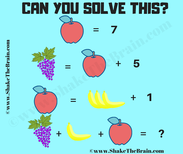 This is an easy Math Picture Brain Teaser to test your maths skills