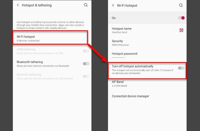 Mobile Tethering Internet continua a disconnettersi su Windows 10