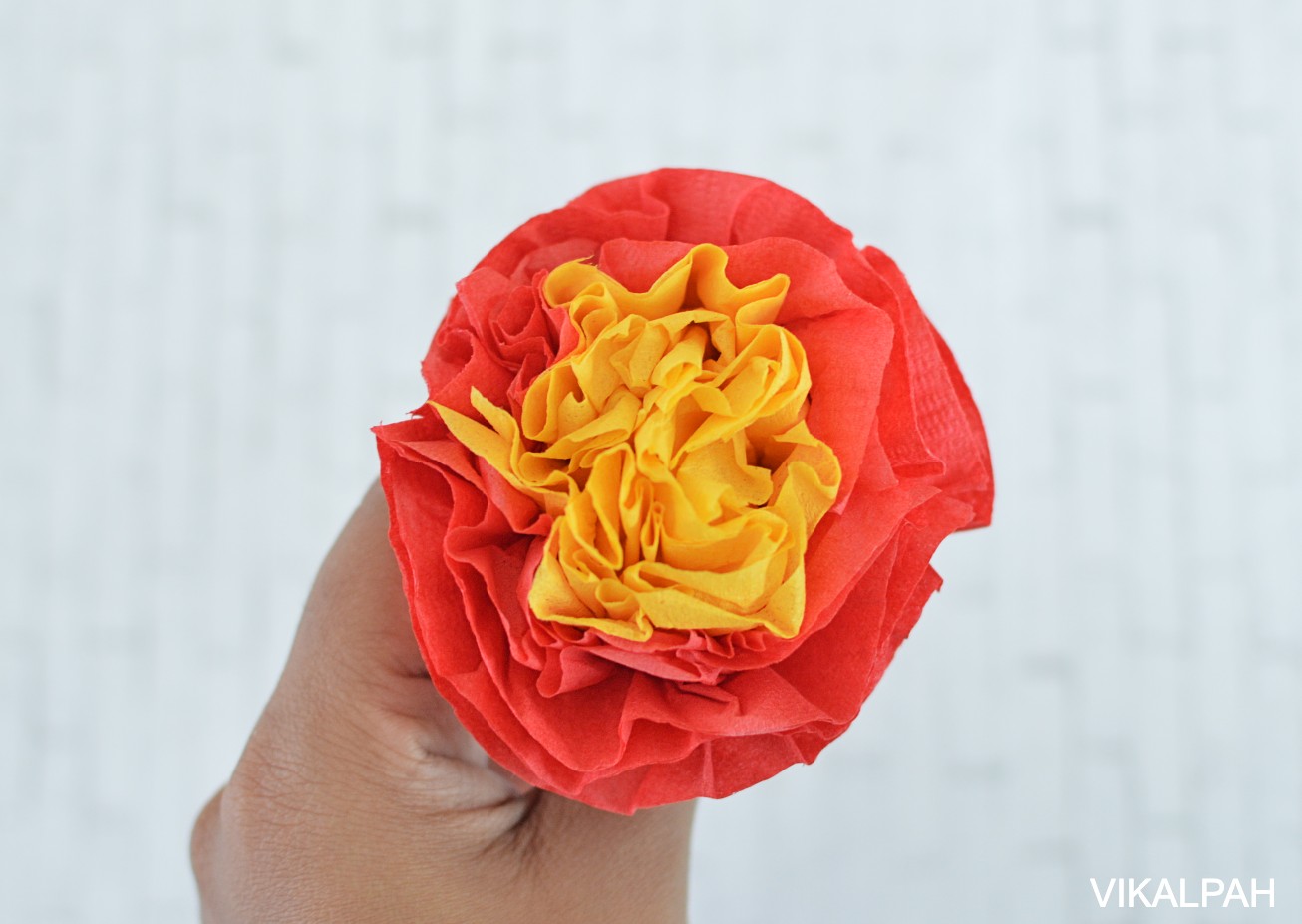Vikalpah DIY marigold flowers garland using tissue paper