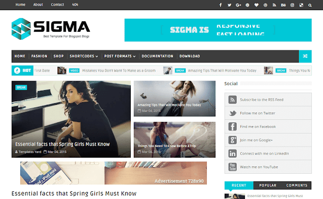 Sigma blogger template