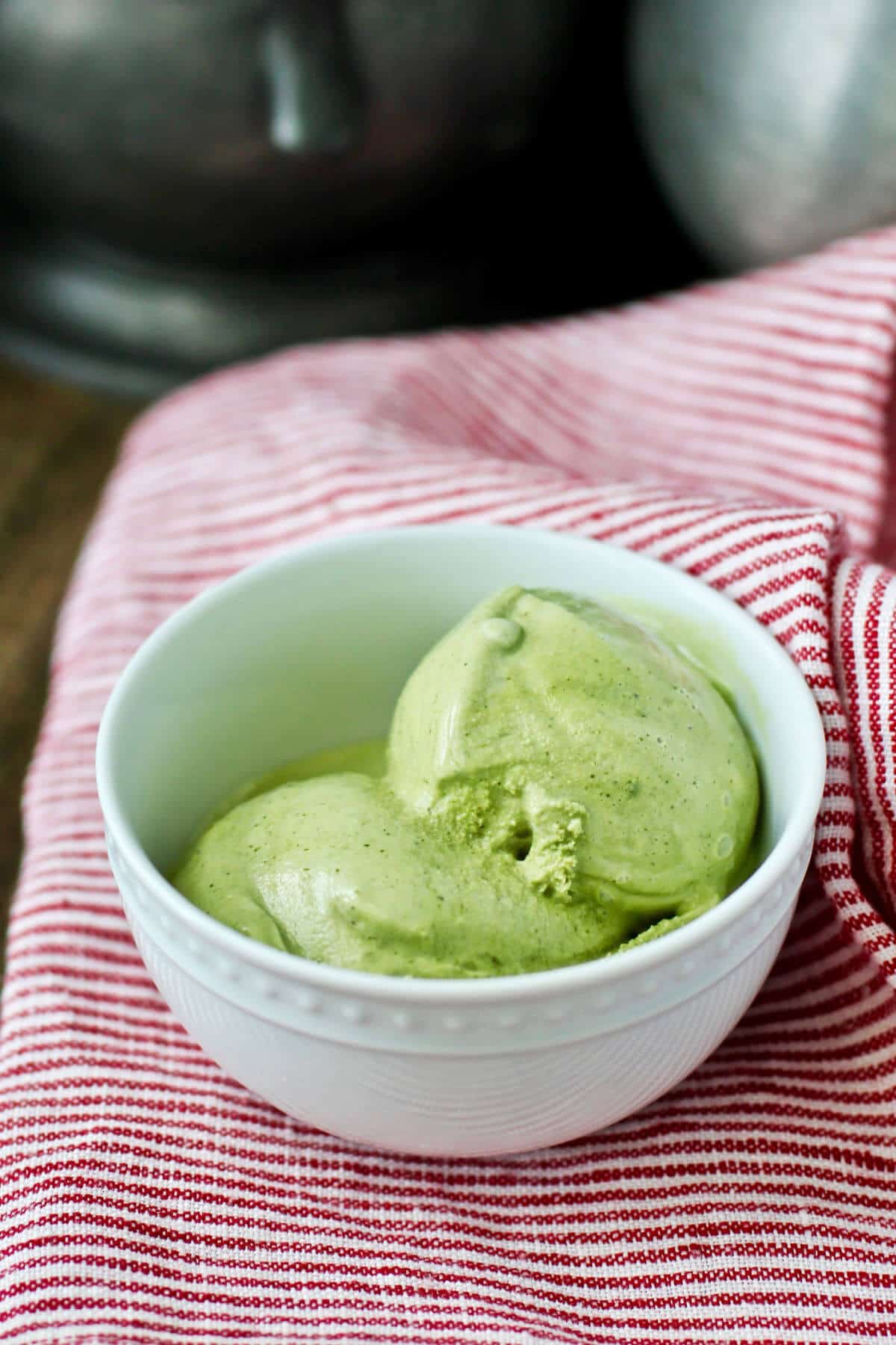 Green Tea Ice Cream in a bowl.