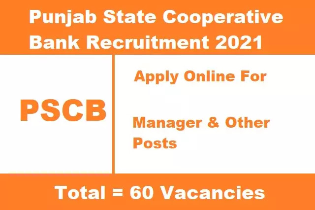 Punjab State Cooperative Bank Recruitment 2021 Apply Online