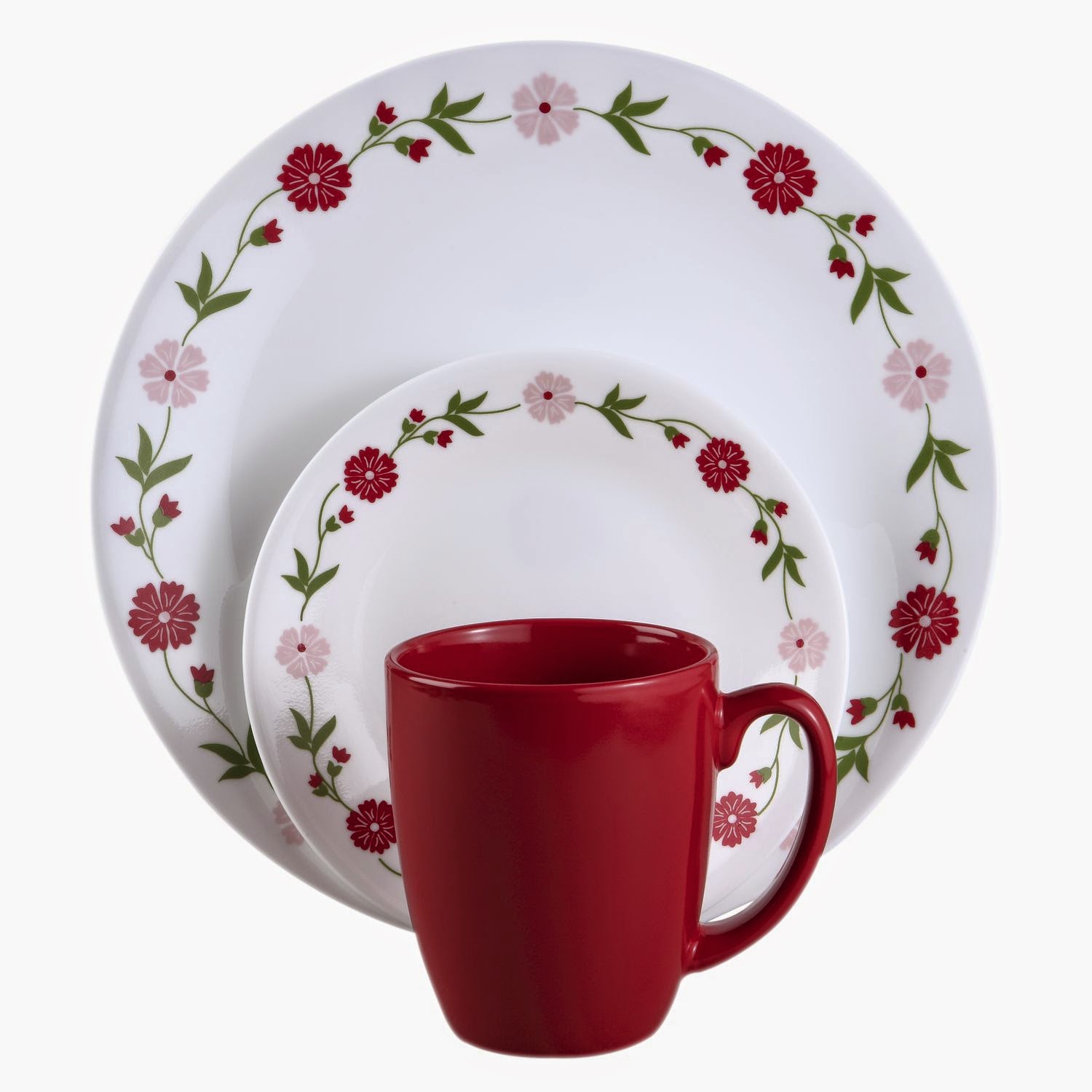 ANJ Jaya Enterprise CORELLE® LIVINGWARE™ SPRING PINK 16PC DINNERWARE SET