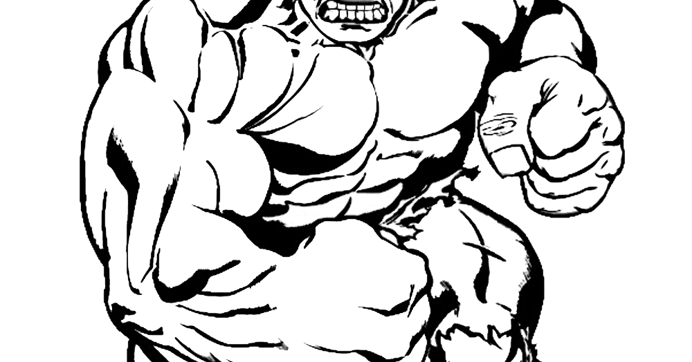Hulk Drawing | Hulk Coloring/Drawing Pages | Outline Vector | Printable