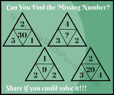Tough math IQ riddle triangle picture Puzzle