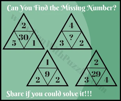Tough Triangle Math IQ Riddle Number Puzzle Question