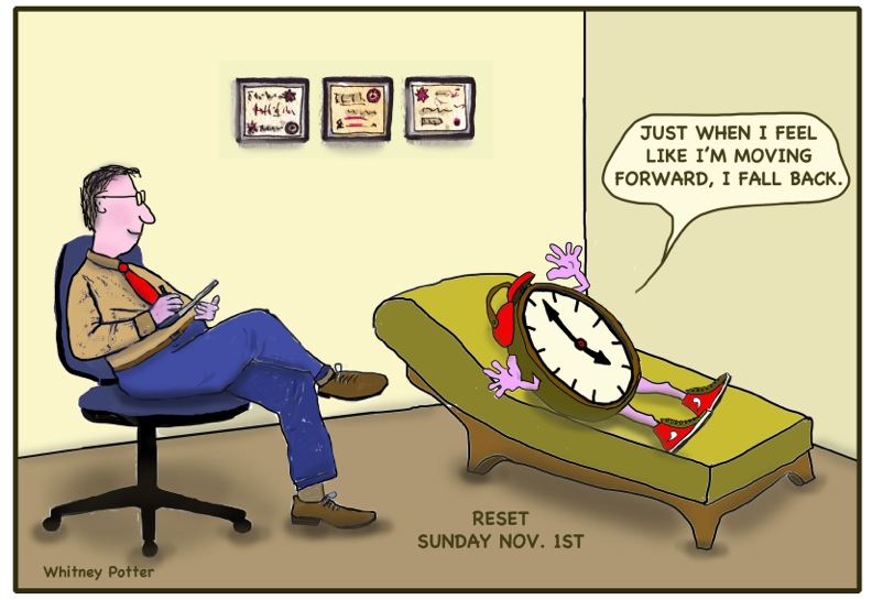 Shoreline Area News: Cartoon by Whitney Potter: Time change