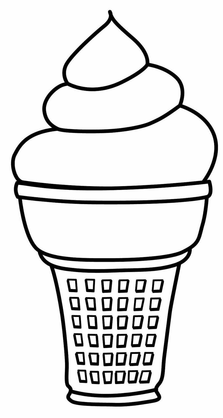 Mewarnai Gambar Siap Print Untuk TK, SD, PAUD: Gambar Es Krim Untuk
