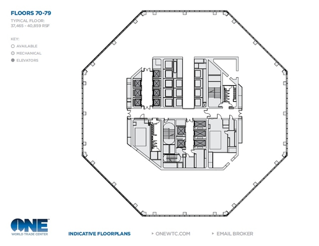 One World Trade Center by Skidmore, Owings & Merrill LLP (SOM) Floor plan of One World Trade Center by Skidmore, Owings & Merrill LLP (SOM)