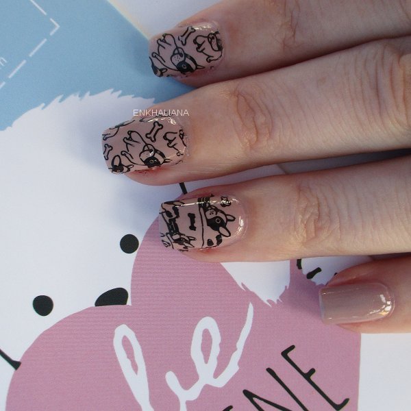 Animal Theme Rectangle Nail Stamping Plate Cute Cat Dog Patterns For Manicure BBBXL_013
