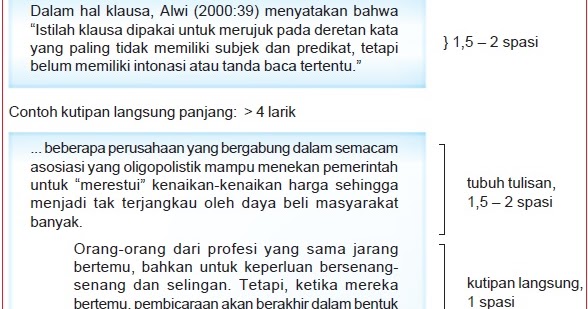 Contoh Kutipan dan Cara Membuat Kutipan (Kutipan Langsung 