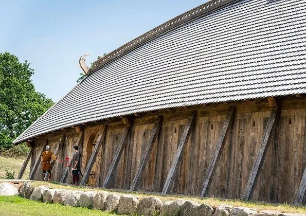 Queen Margrethe attended the opening of Viking Kings Hall at Land of Legends Museum in Lejre. The Kings Hall is the large Viking house