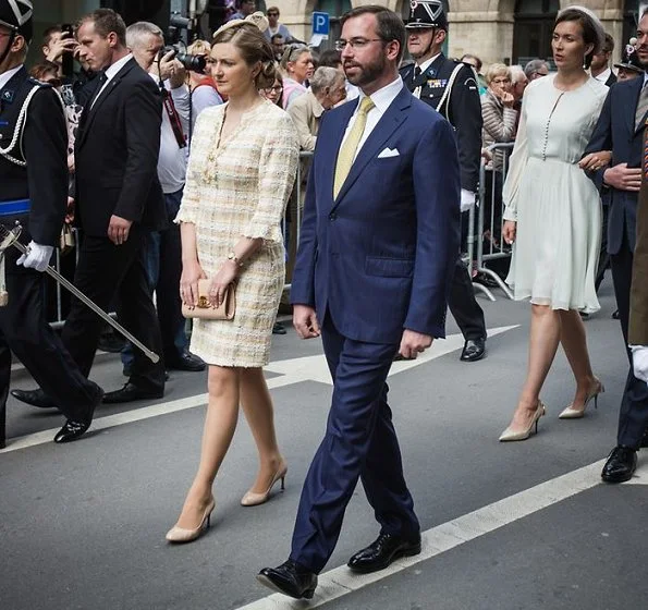 Grand Duke Henri and Grand Duchess Maria Teresa, Prince Guillaume and Princess Stéphanie, Prince Félix and Princess Claire at Pontifical Mass