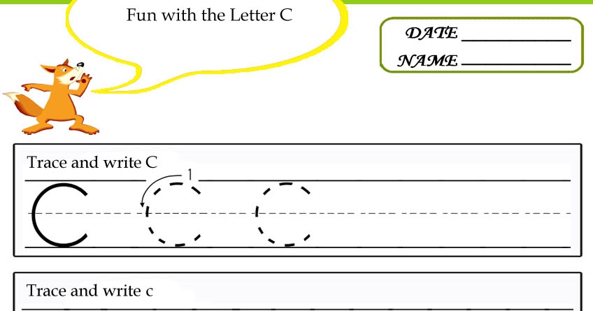 Kindergarten Worksheets Letter C