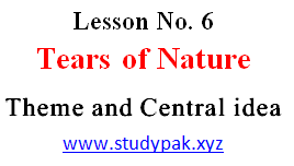 Tears of nature poem theme and central idea