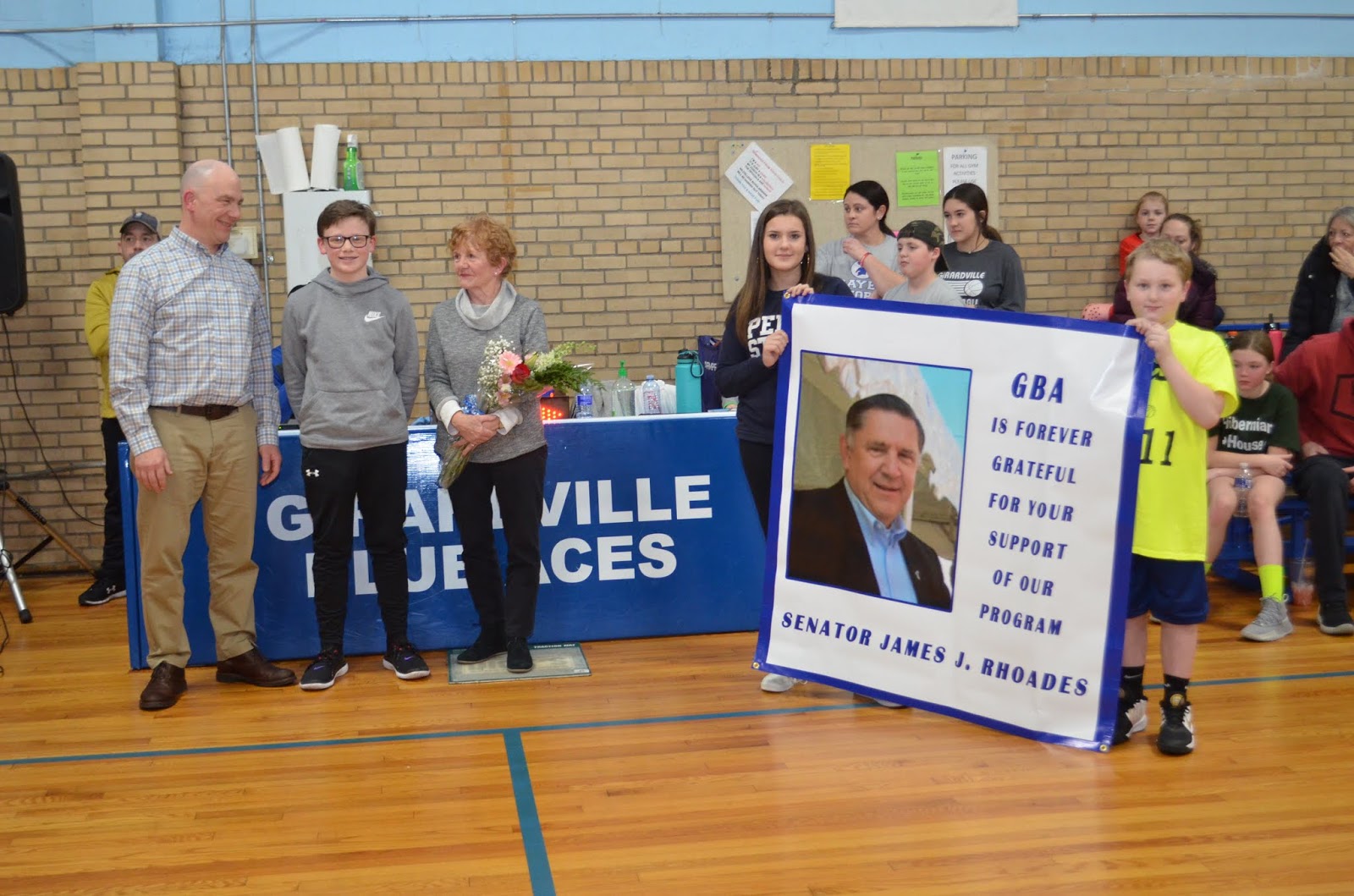 Girardville Basketball Association Honors Late Senator Rhoades and Jaden Leiby