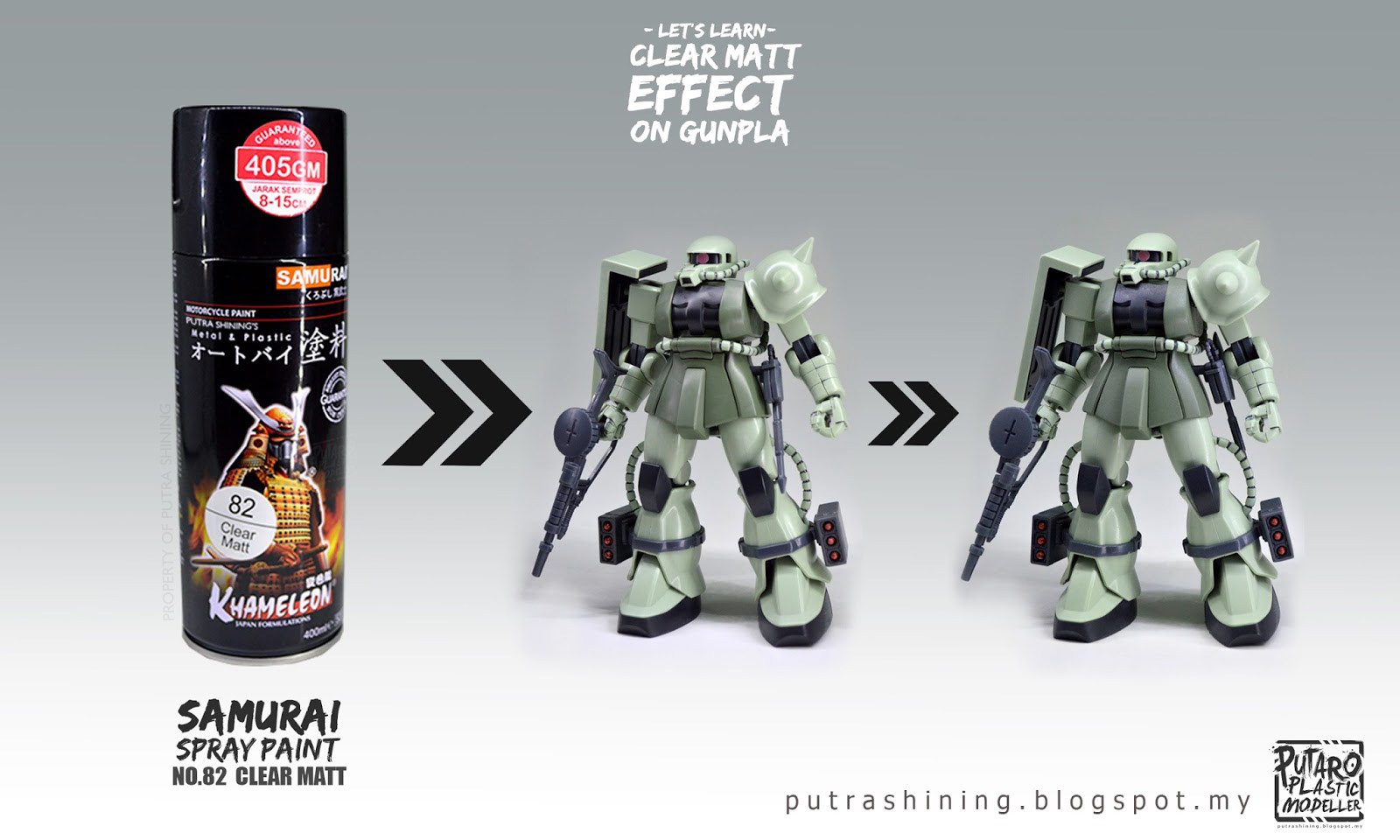 Tutorial Top Coat Gunpla, Clear Matt effect on gunpla by Putra Shining Putaro Plastic Modeller