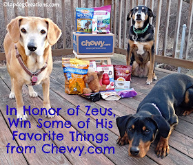 Sophie, Tut & Penny Want You to Celebrate Zeus' Life and Win some of his Favorite Things #CelebrateLife #InHonorofZeus #doggiveaway #Chewy #LapdogCreations #dogbirthday ©LapdogCreations