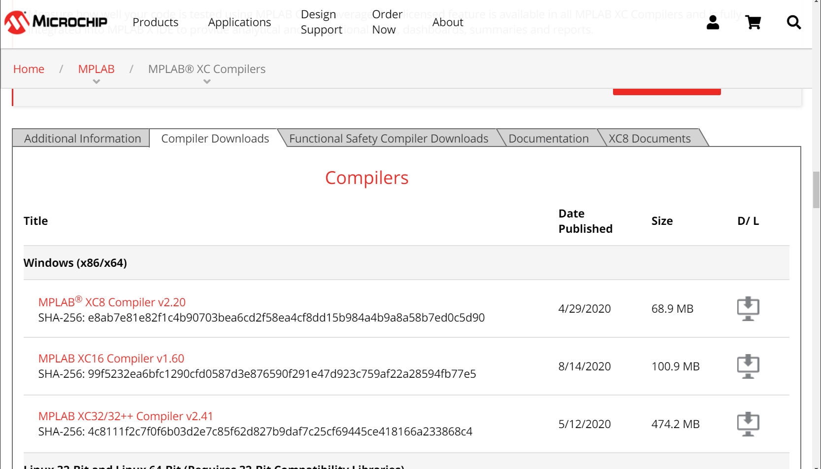 MICROCHIP MPLAB X IDE と MPLAB XC32/32++ Compiler のインストール