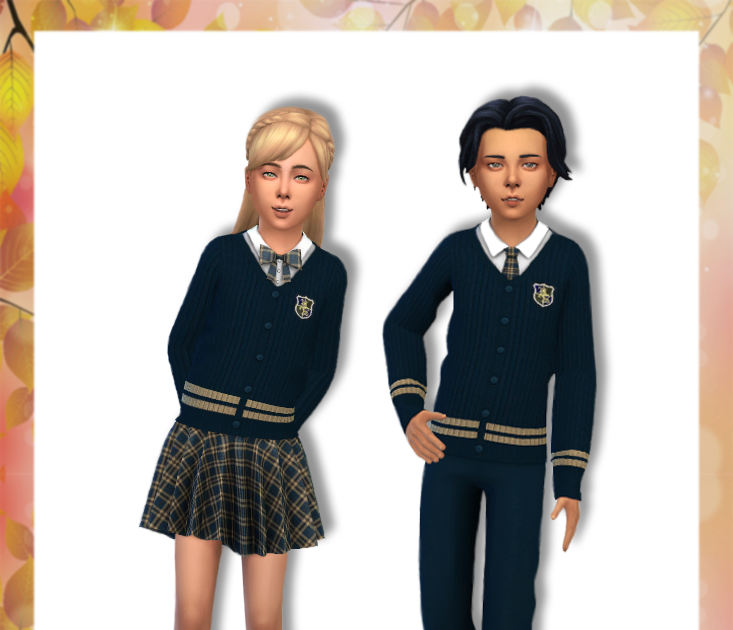 Custom Content for Sims 4 School uniform for children /m/