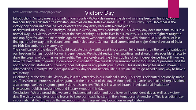Composition, Essay, paragraph, Victory Day