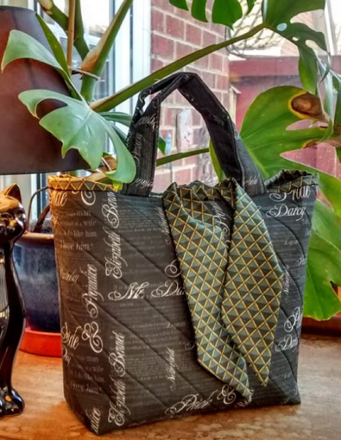 Jane Vivash tote bag made with eSheep Designs' P&P fabric