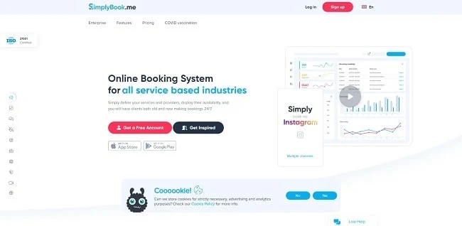 SimplyBook online booking application
