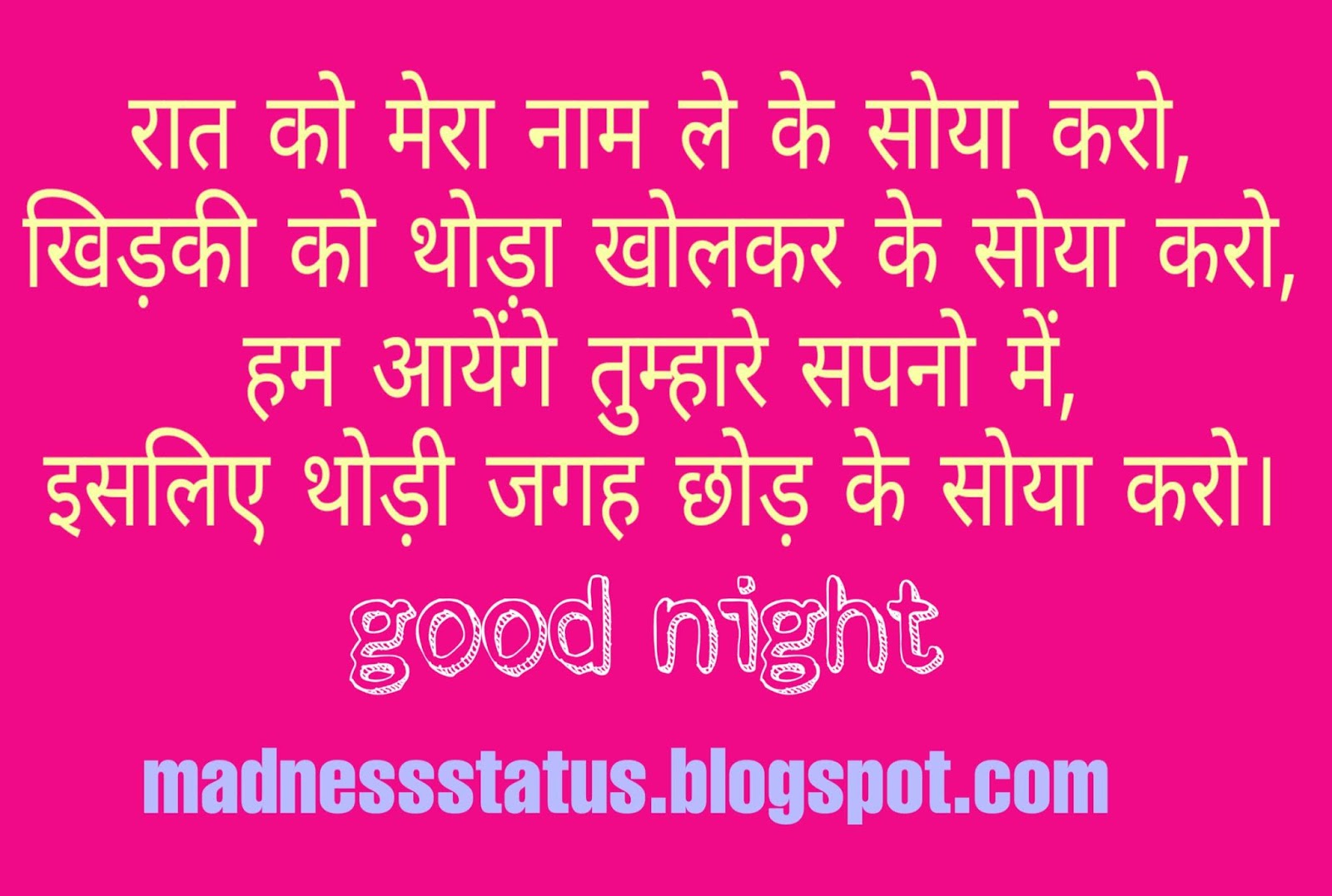 madstatus - good night status in hindi for friends