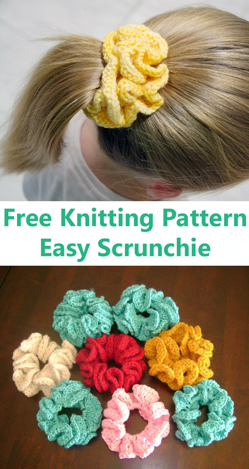 Amazing Knitting Easy Hair Scrunchie Free Pattern