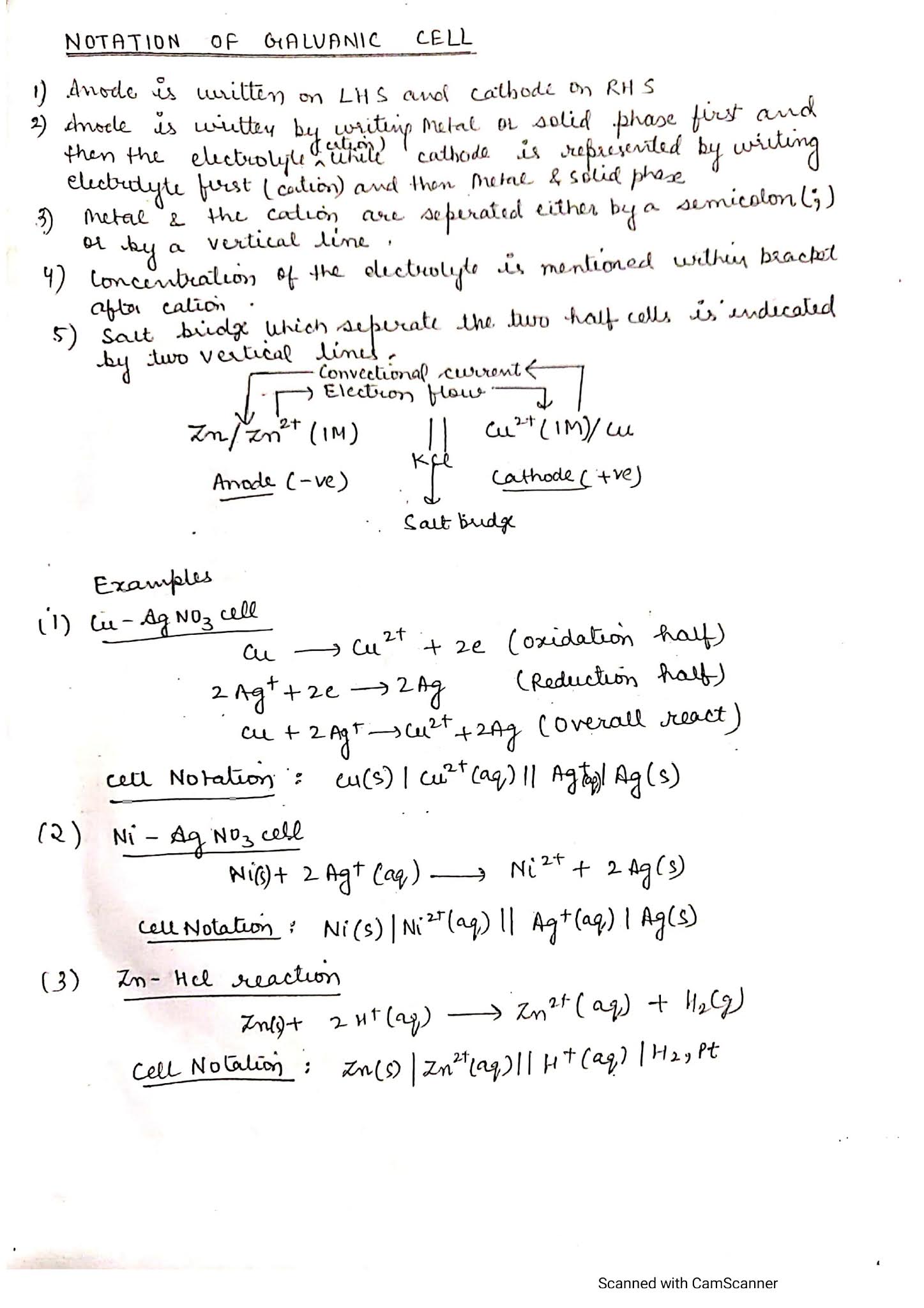Chapter 3 Electrochemistry Class 12 Handwritten Notes PDF download