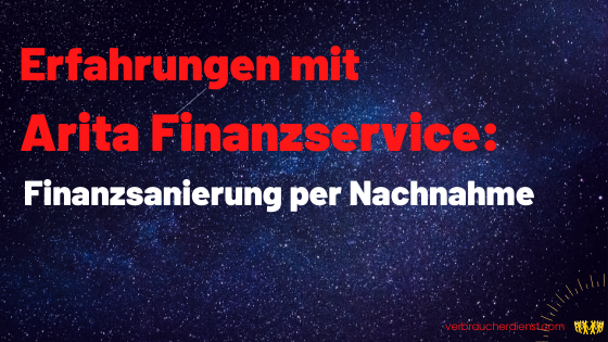 Titel: Erfahrungen mit Arita Finanzservice: Finanzsanierung per Nachnahme