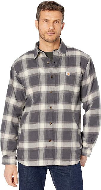 Men's Lined Plaid Flannel Shirts Jackets