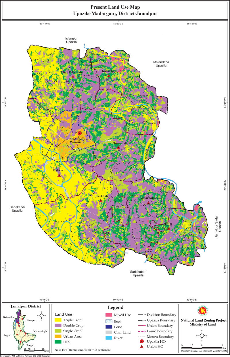 Madarganj Upazila Mouza Map Jamalpur District Bangladesh