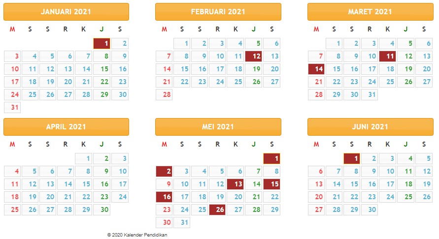 10+ Kalender Pendidikan Tahun 2020 2021 2022 2023 Images