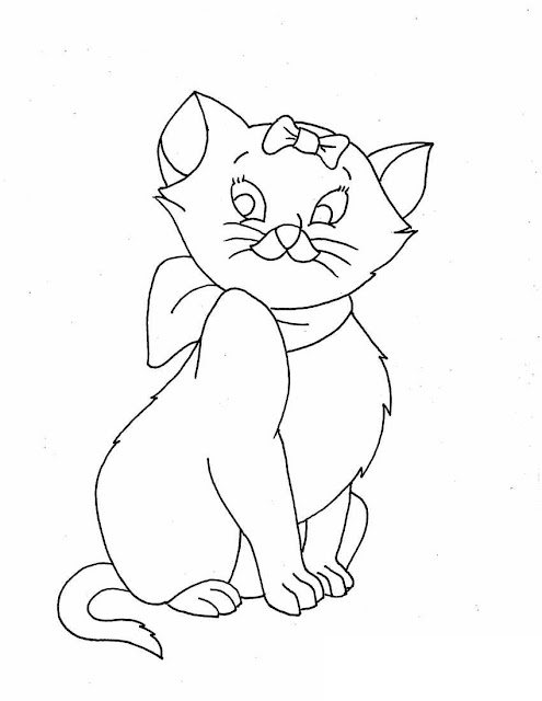 Mewarnai Gambar Hewan Kitty Kucing Lucu - Aneka Mewarnai Gambar