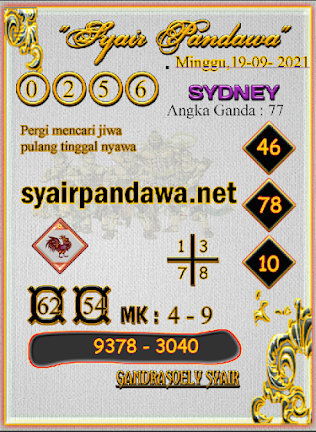 Syair Pandawa Sidney 19 September 2021 Syair Pandawa