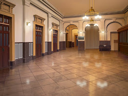 anime elegant hall landscape