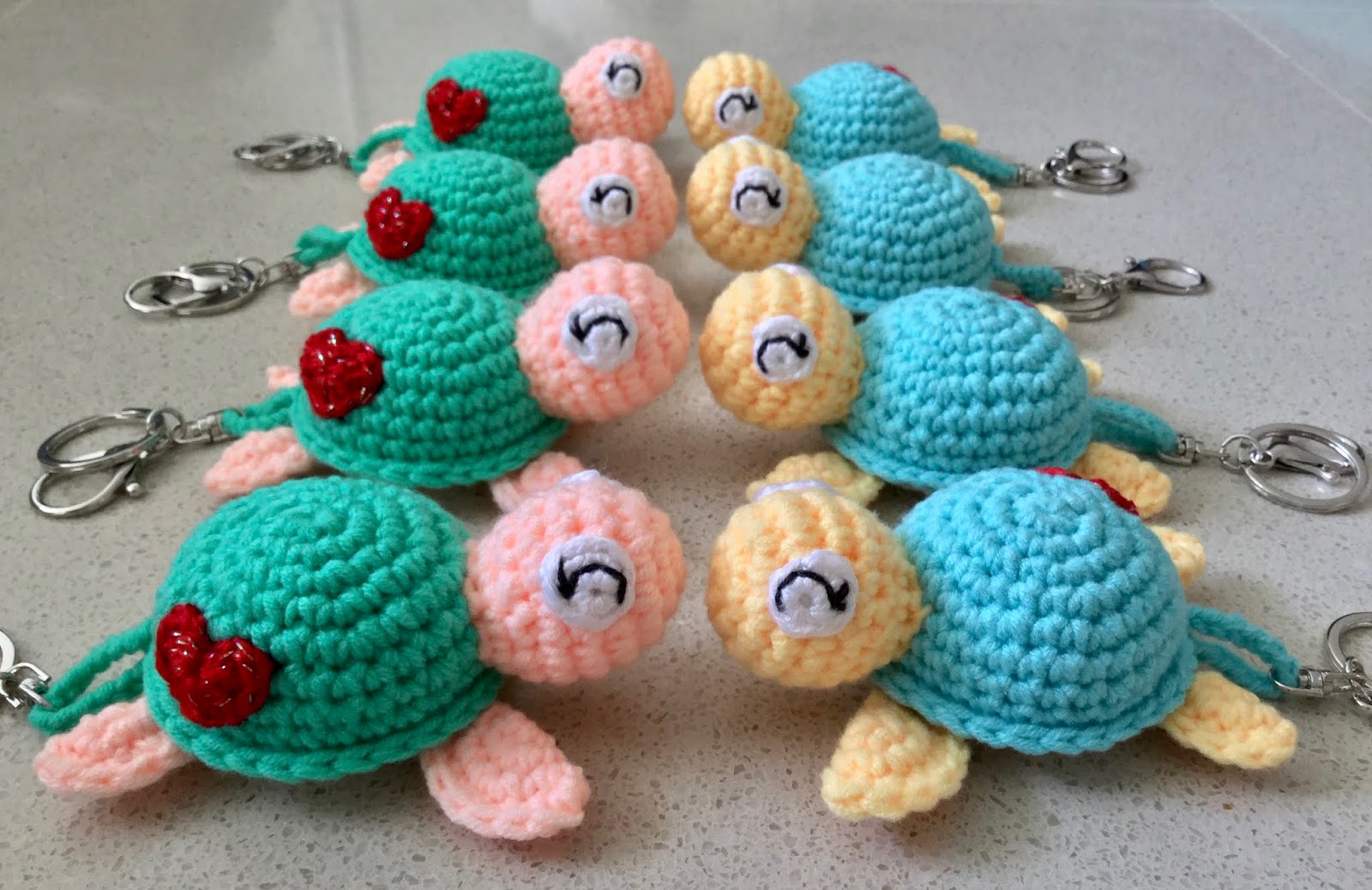 Colourful Hobby Crochet Turtle Keychain