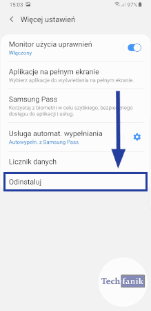Jak odinstalować sejf na telefonie Samsunga?