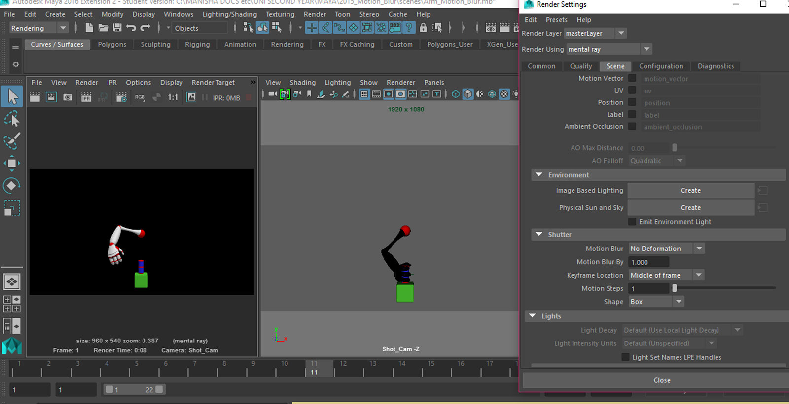 Manisha Dusila BA (HONS) Computer Animation Arts, UCA Rochester Maya