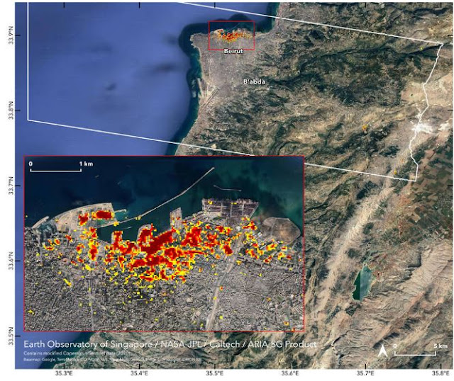 Nasa Beyrut patlamasının hasarını haritaladı