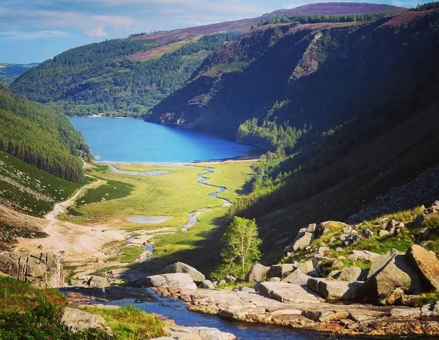 Glendalough by Public Transport - view of the lakes in Glendalough Valley